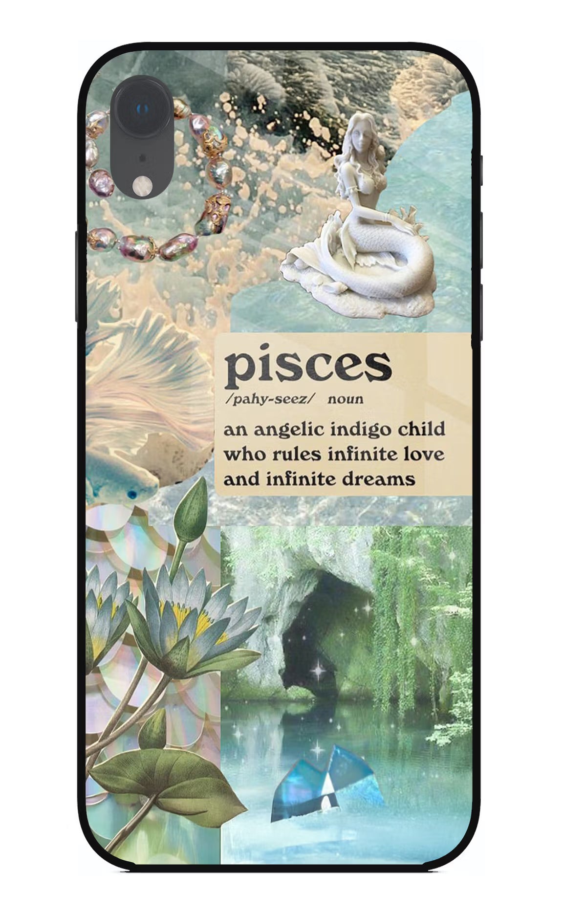 Pisces Zodiac iPhone XR Glass Case Back Cover by Casekaro