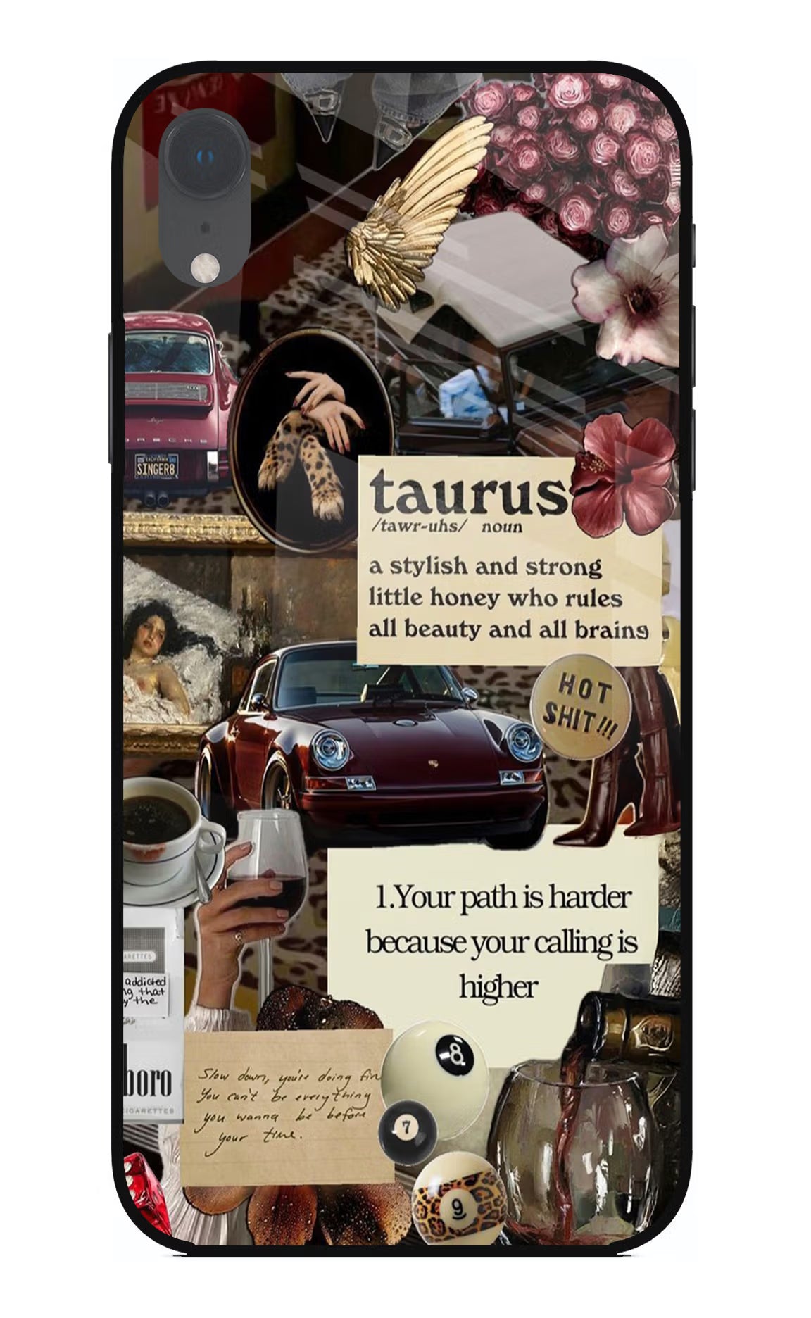 Taurus Zodiac iPhone XR Glass Case Back Cover by Casekaro