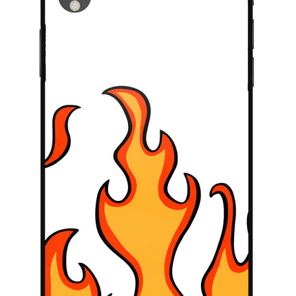 Fired Up – White iPhone XR Glass Case Back Cover by Casekaro