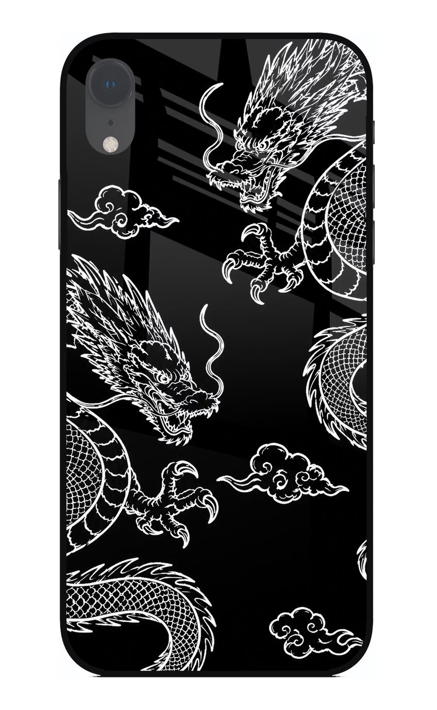 Twin Dragons iPhone XR Back Cover, Glass case