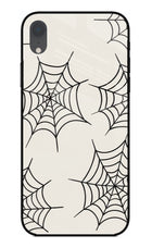 Spider Web iPhone XR Glass Case Back Cover by Casekaro