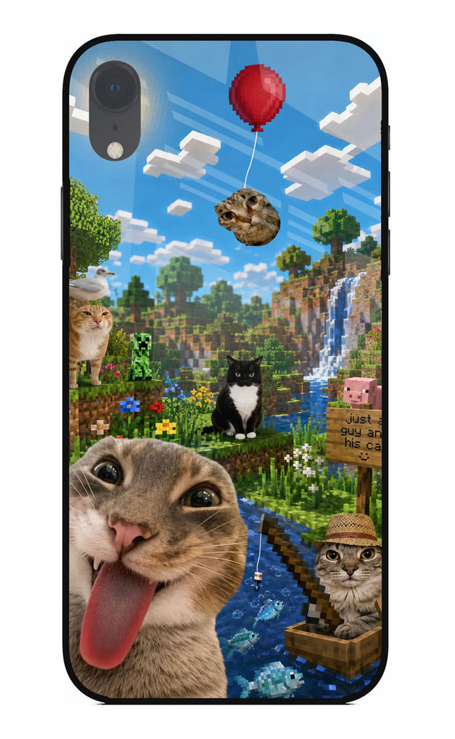 Minecraft Cat Chaos iPhone XR Glass Case