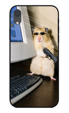 Hacker Hamster iPhone XR Glass Case