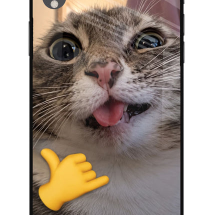 Silly Cat Call iPhone XR Glass Case