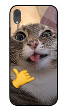 Silly Cat Call iPhone XR Glass Case