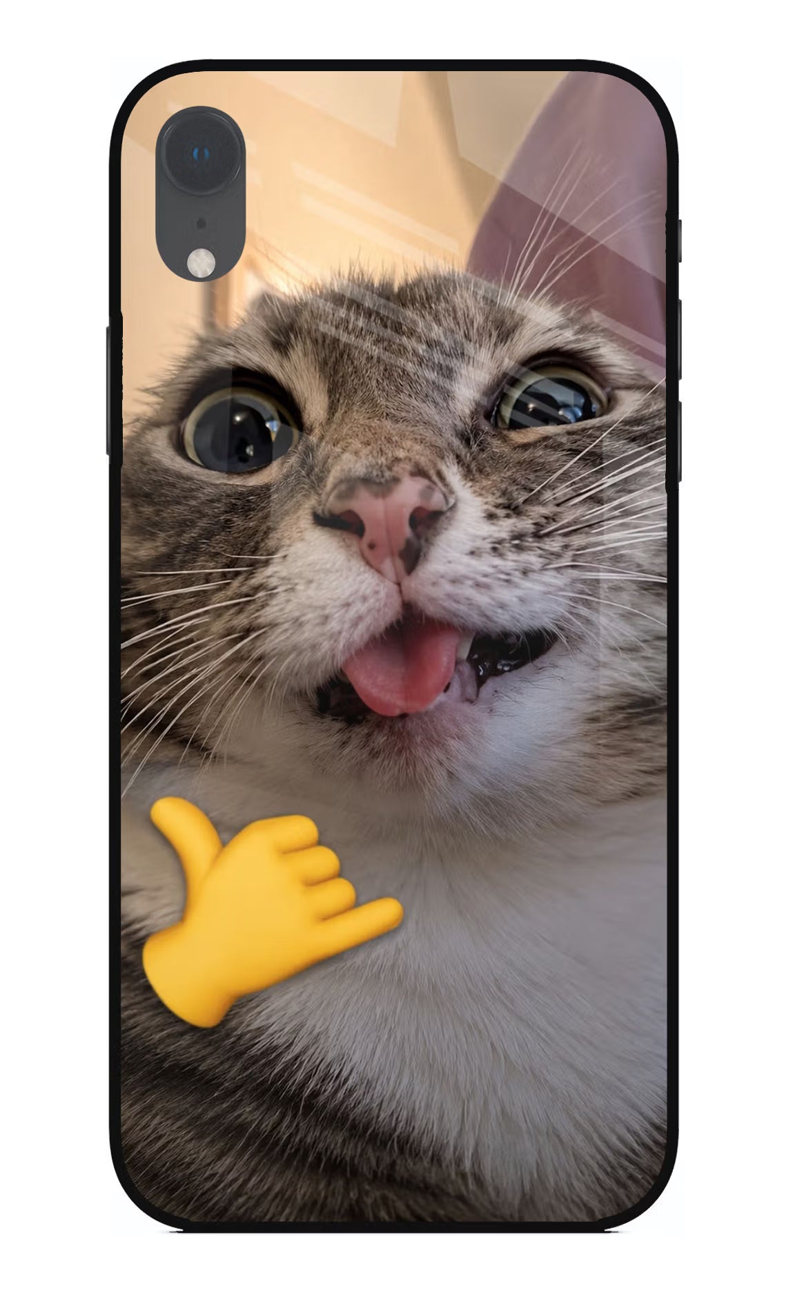 Silly Cat Call iPhone XR Glass Case