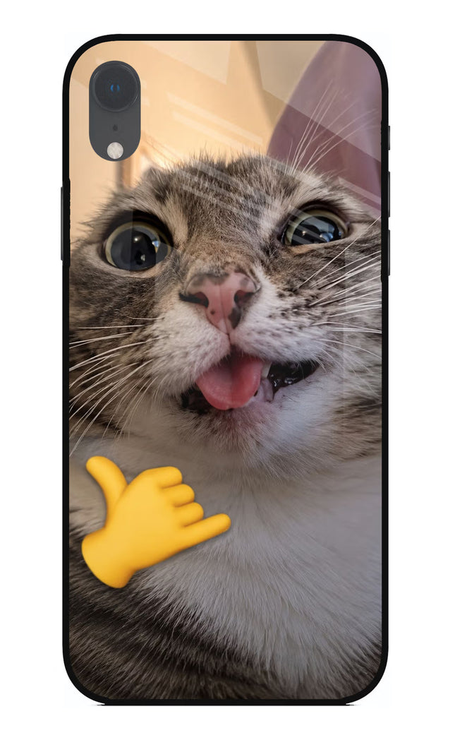 Silly Cat Call iPhone XR Glass Case