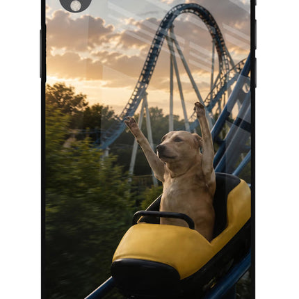 Rollercoaster Dog iPhone XR Glass Case