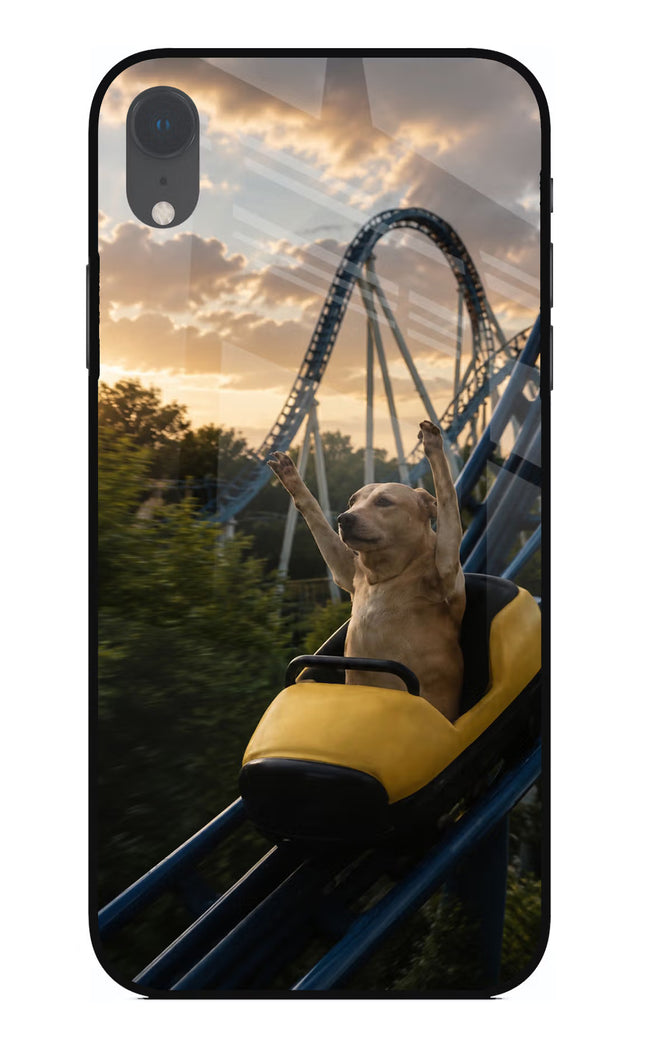 Rollercoaster Dog iPhone XR Glass Case