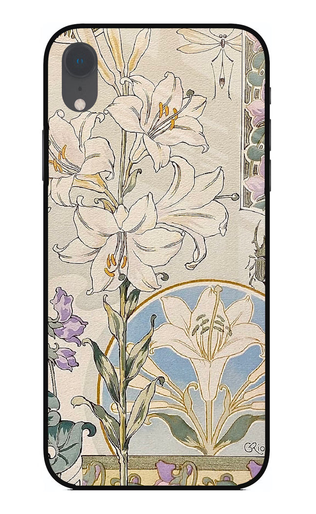 White Lily iPhone XR Glass Case