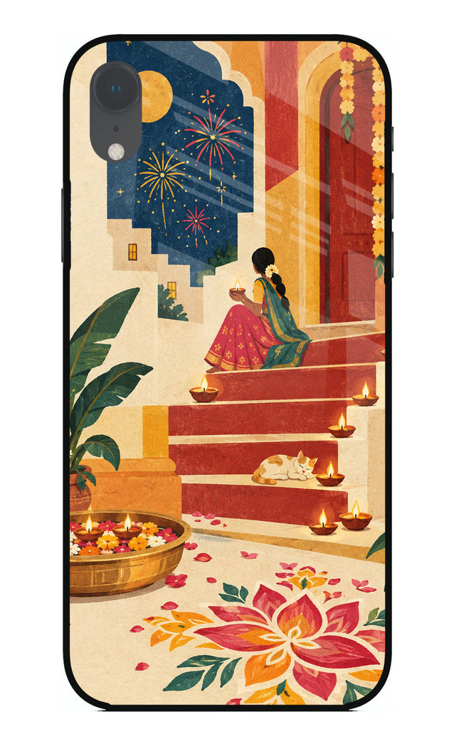 Diwali Rangoli iPhone XR Glass Case