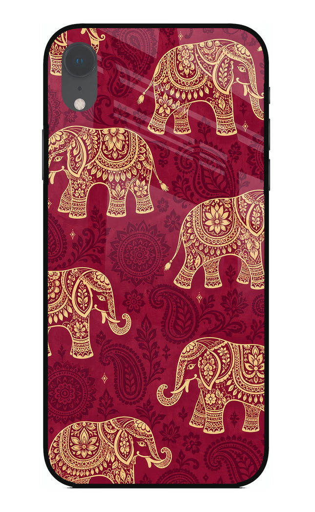 Maroon Elephant iPhone XR Glass Case