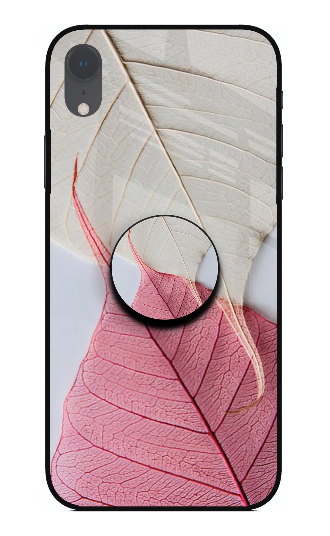 White Pink Leaf iPhone XR Pop Case