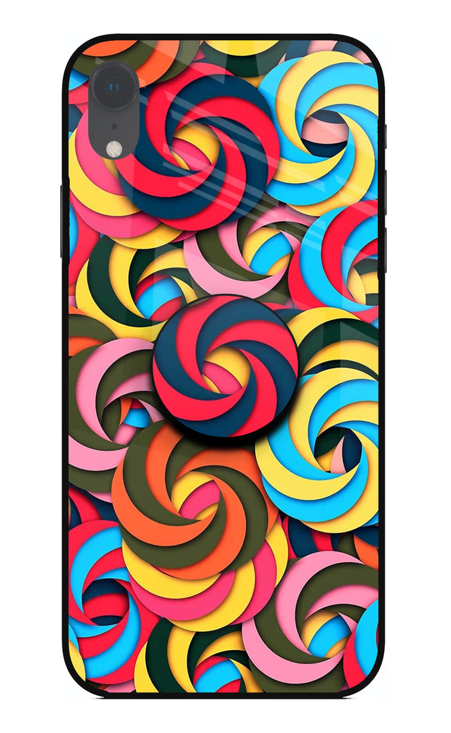 Spiral Pattern iPhone XR Pop Case, Glass case