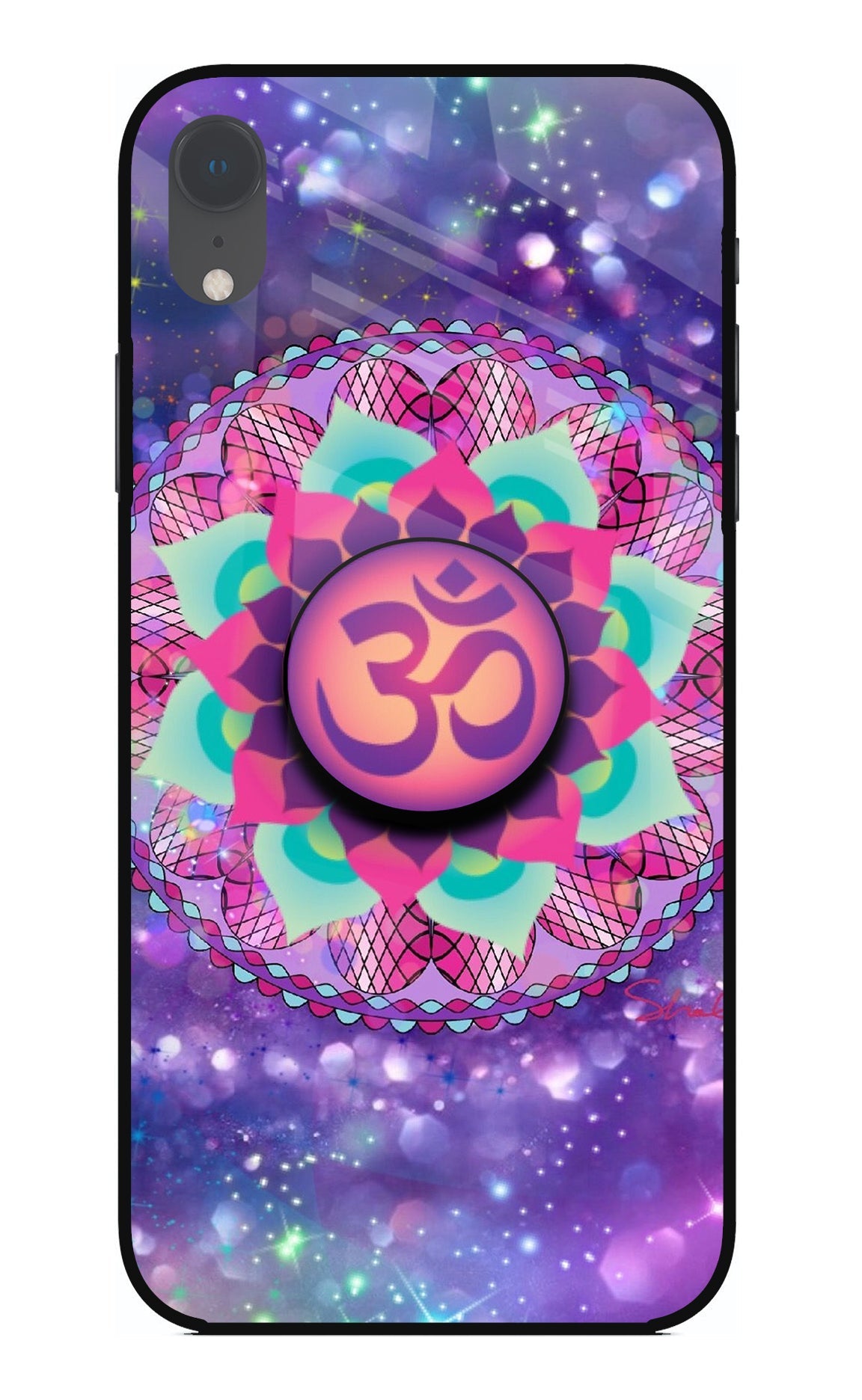 Om Purple iPhone XR Glass Case