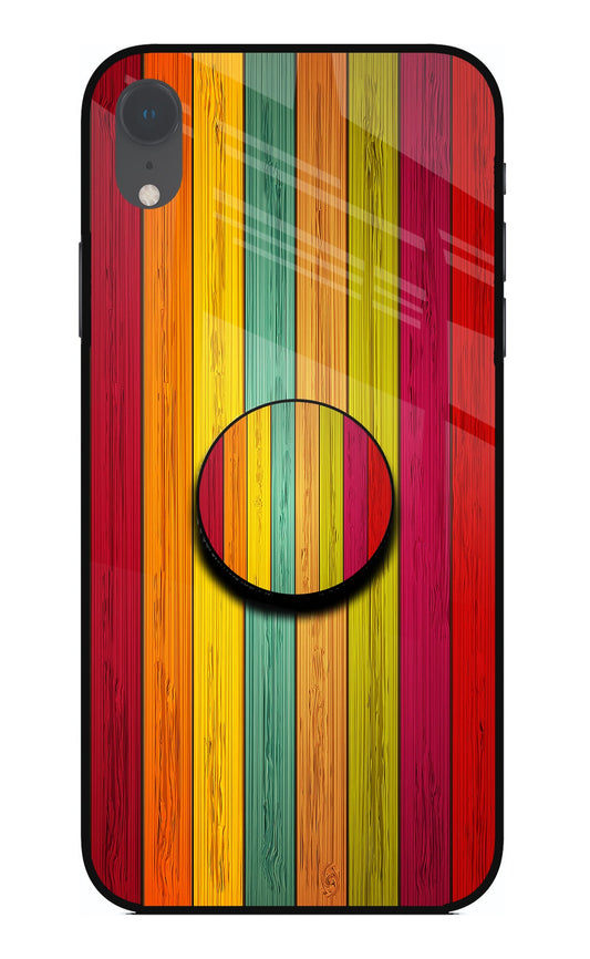 Multicolor Wooden iPhone XR Glass Case