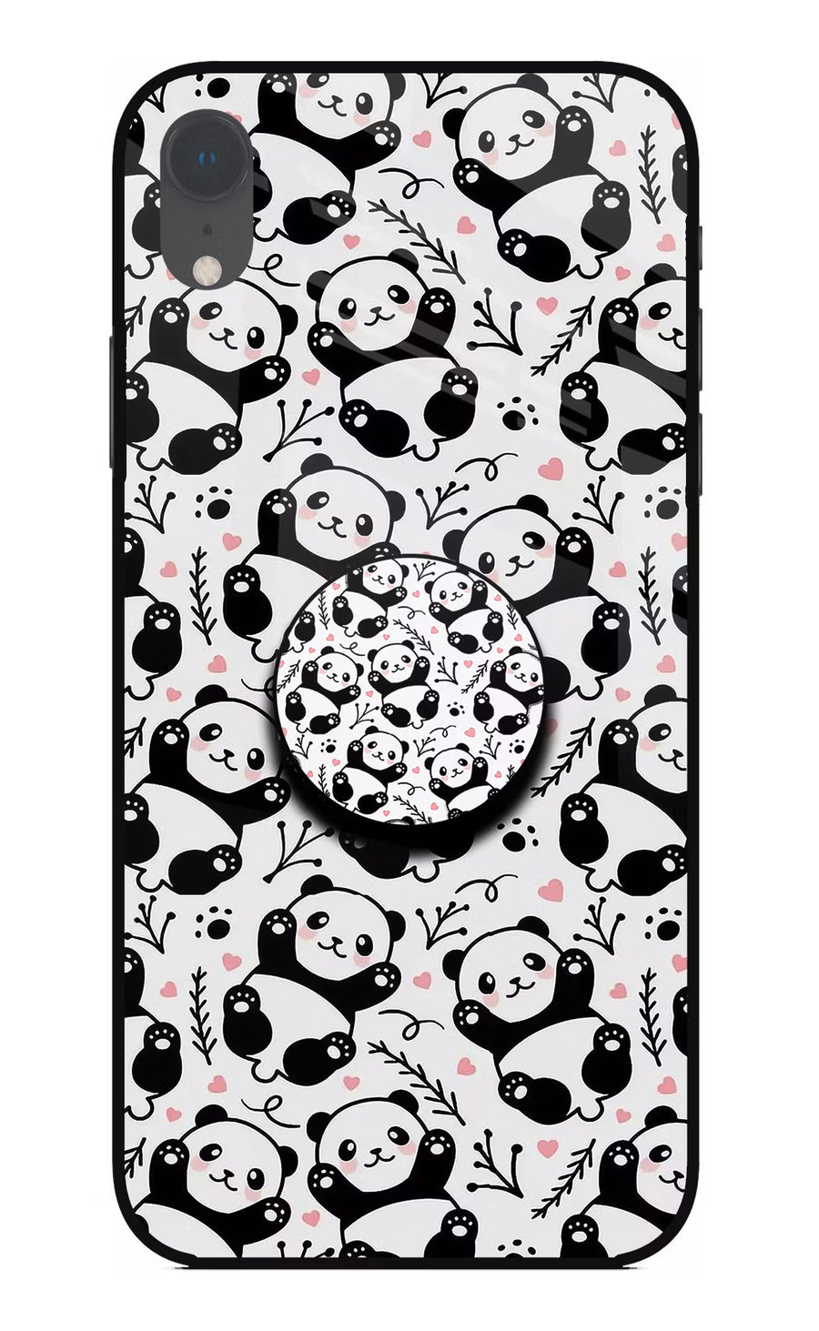 Cute Panda iPhone XR Pop Case, Glass case