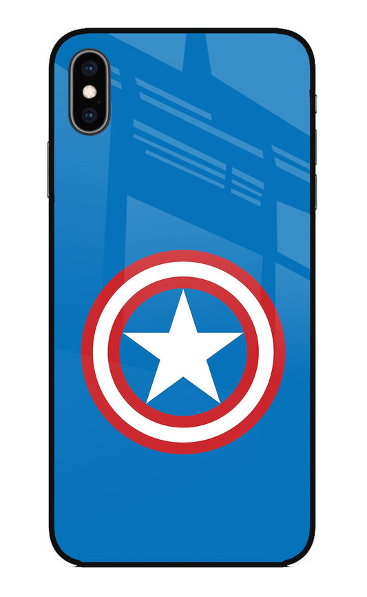 Captain America Logo iPhone XS Max Glass Case