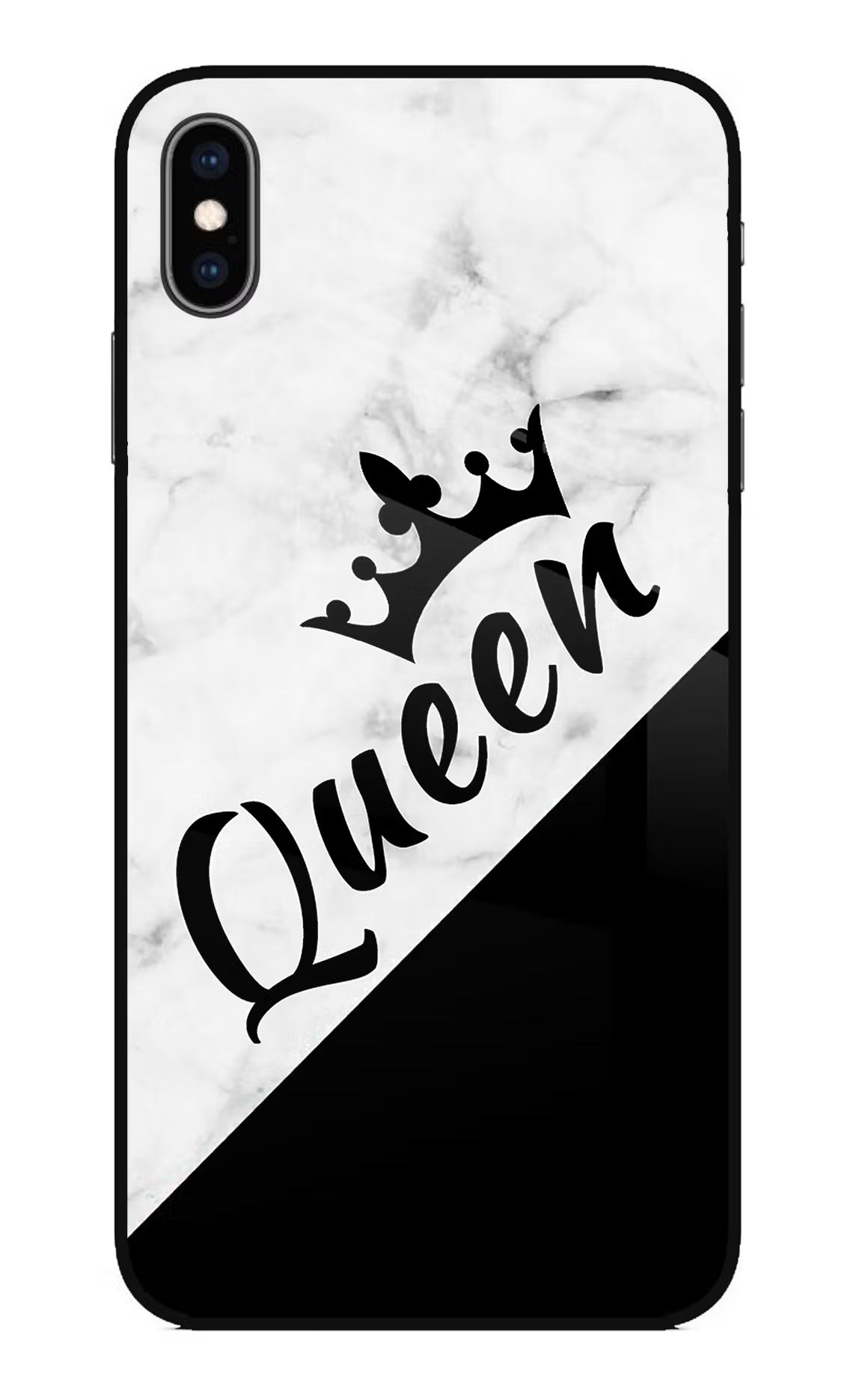 Queen iPhone XS Max Glass Case Back Cover by Casekaro