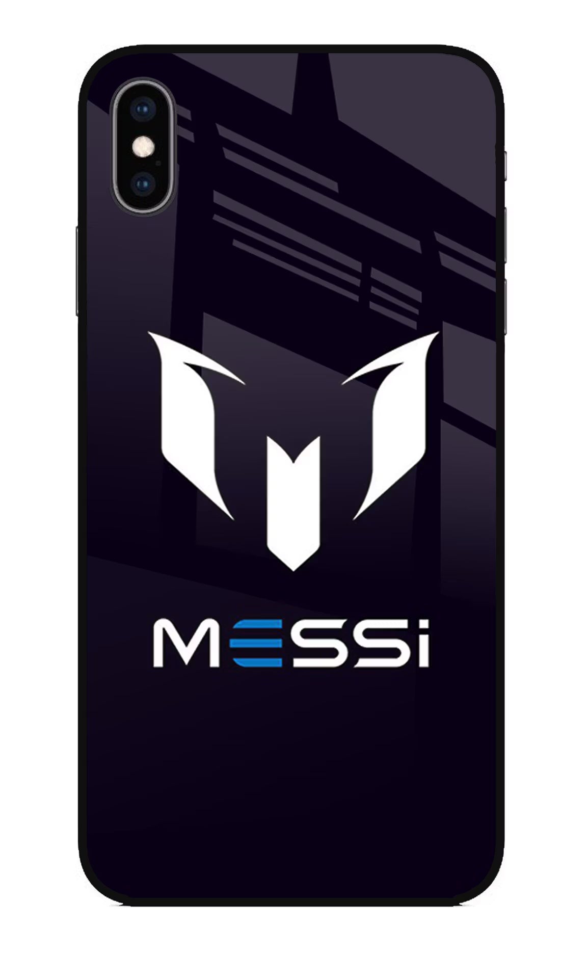 Messi Logo iPhone XS Max Glass Case Back Cover by Casekaro