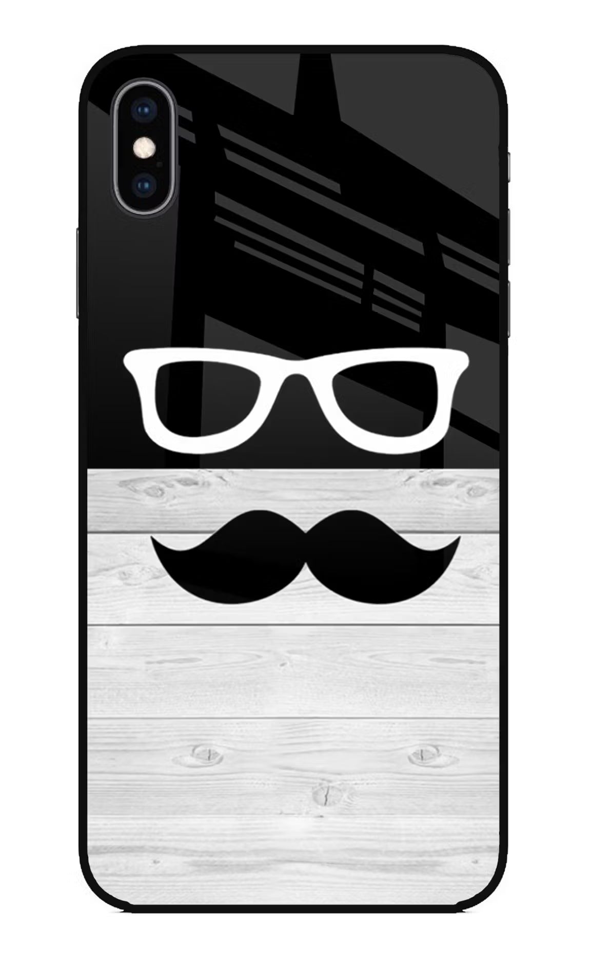 Mustache iPhone XS Max Glass Case Back Cover by Casekaro