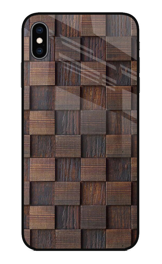 Wooden Cube Design iPhone XS Max Glass Case