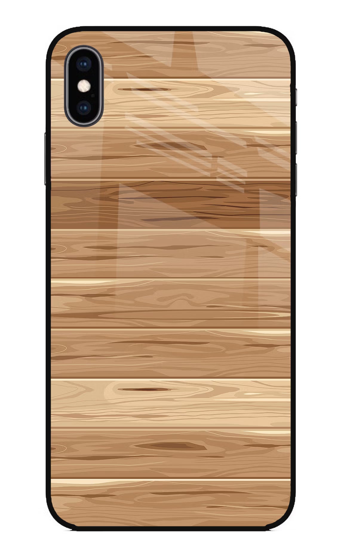 Wooden Vector iPhone XS Max Glass Case Back Cover by Casekaro