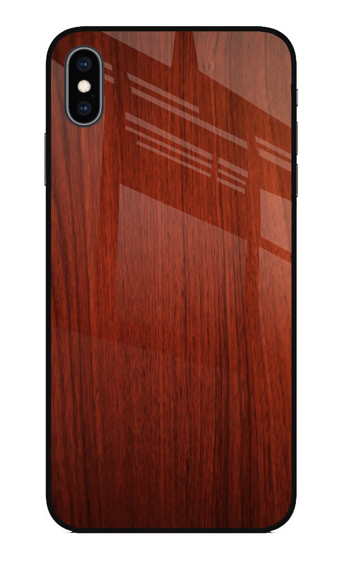 Wooden Plain Pattern iPhone XS Max Glass Case Back Cover by Casekaro