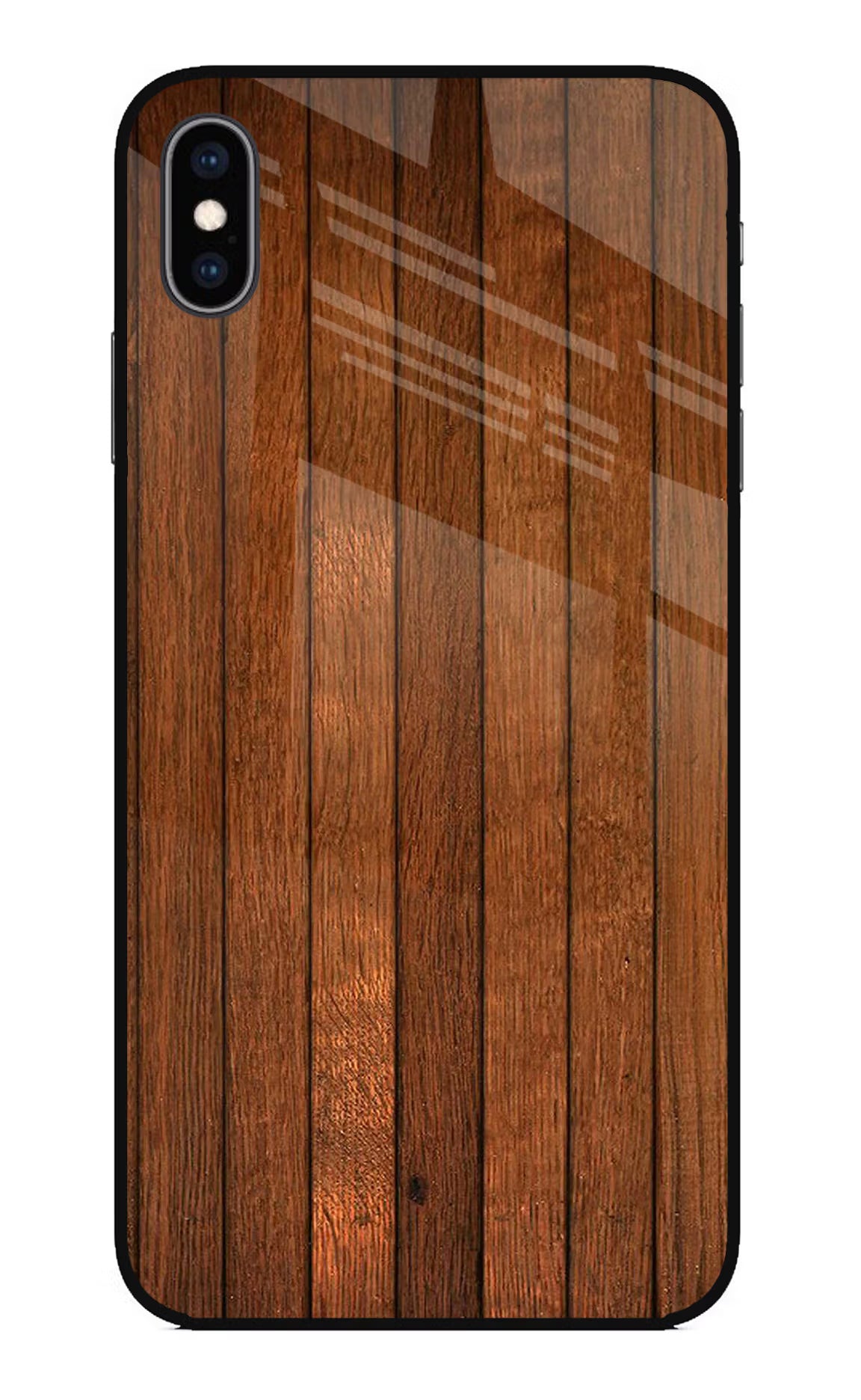 Wooden Artwork Bands iPhone XS Max Glass Case Back Cover by Casekaro