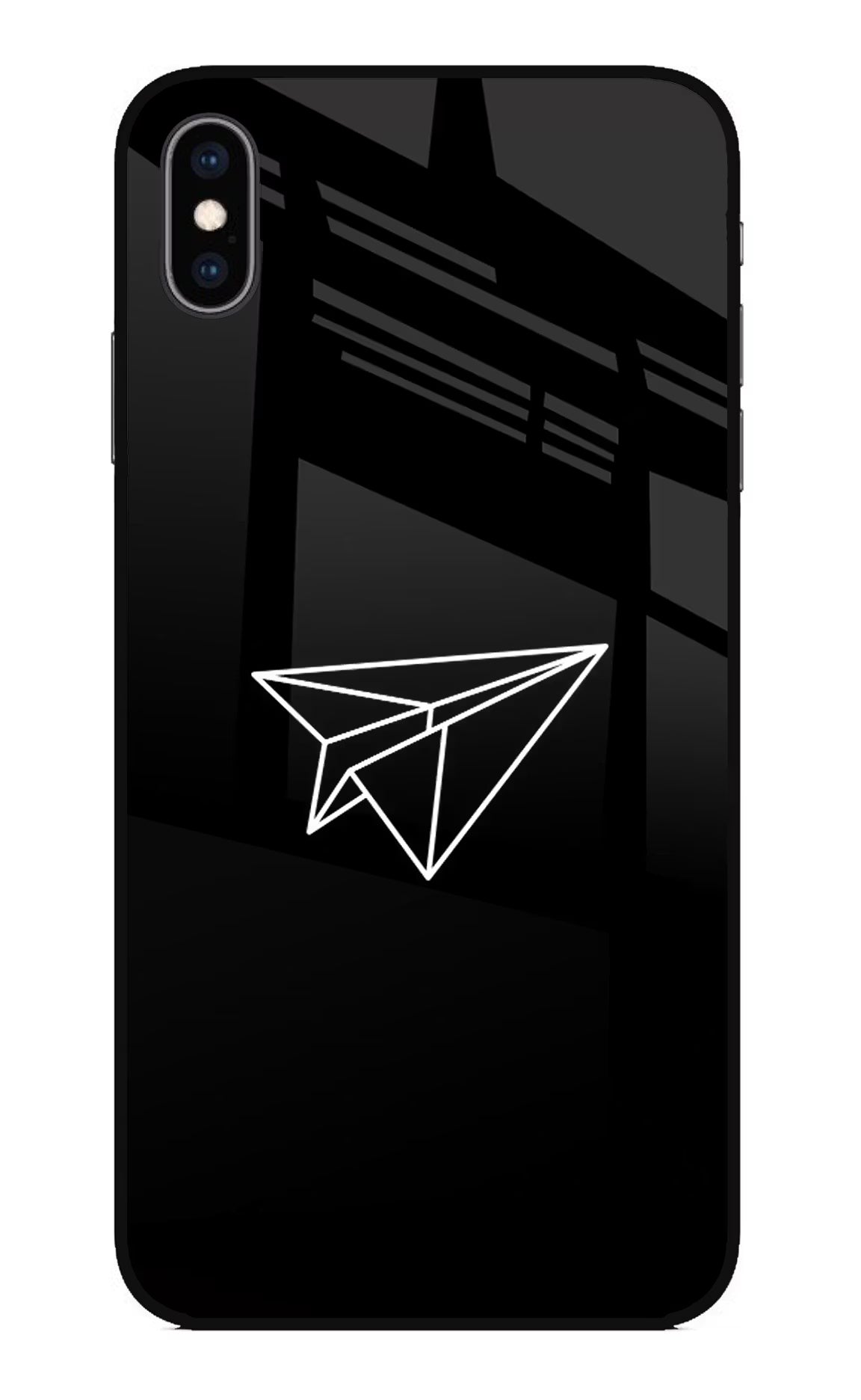 Paper Plane White iPhone XS Max Glass Case Back Cover by Casekaro