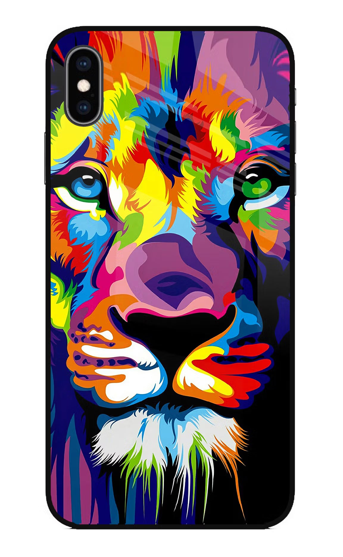 Lion iPhone XS Max Glass Case Back Cover by Casekaro