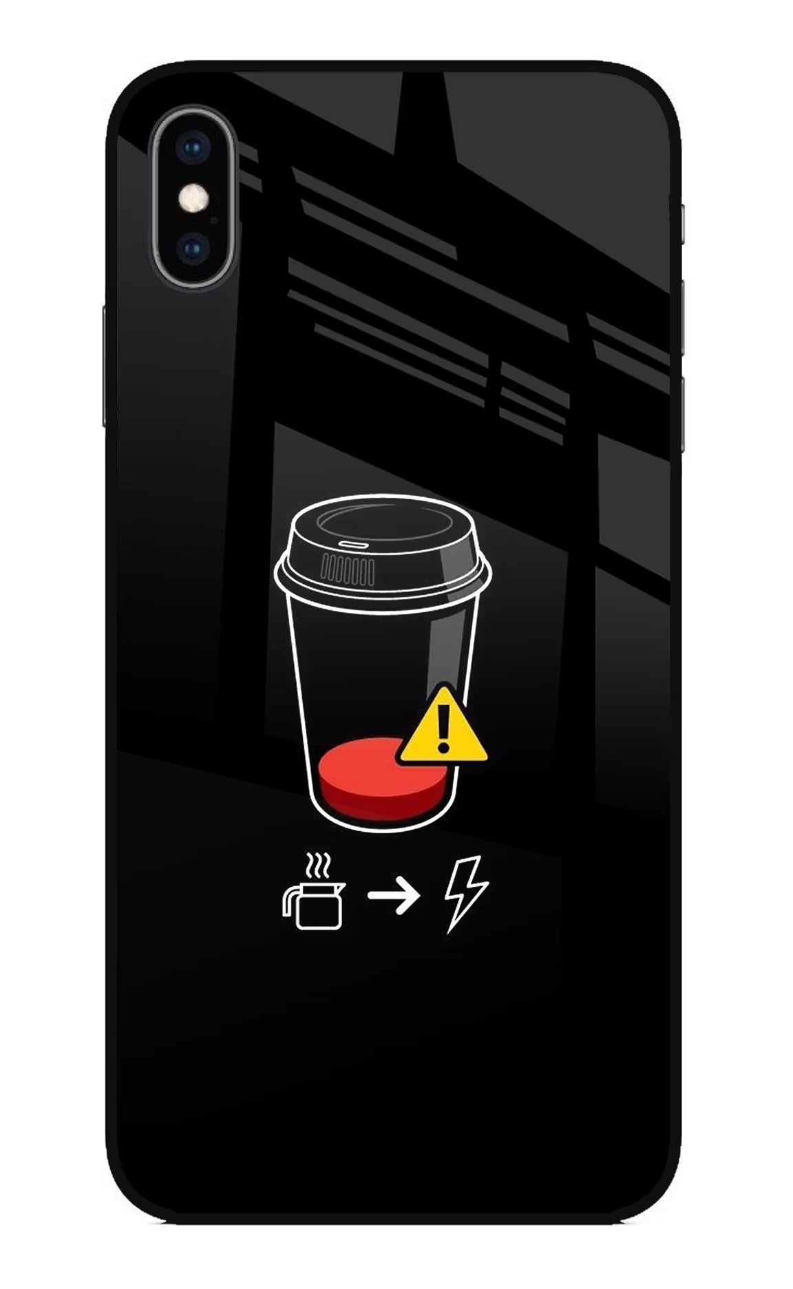 Coffee iPhone XS Max Glass Case Back Cover by Casekaro