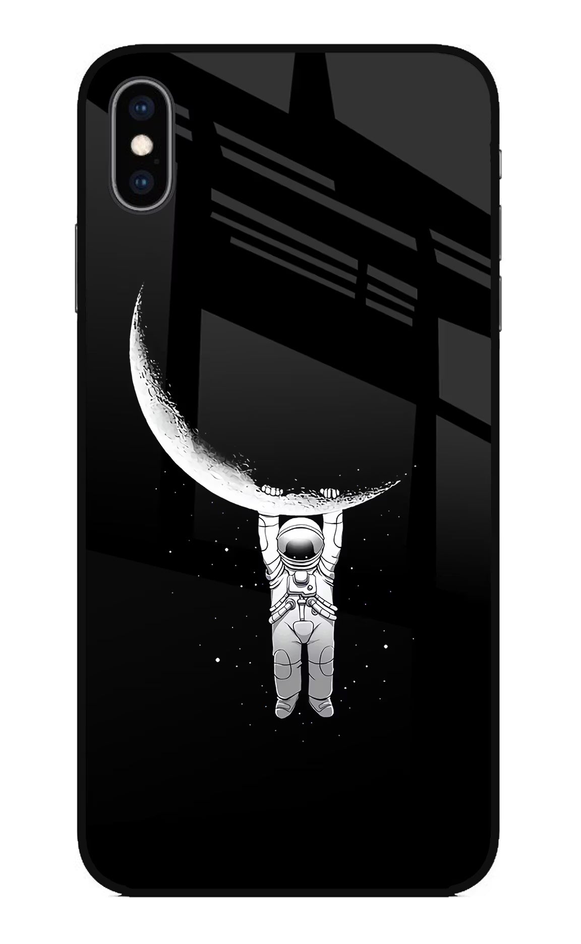 Moon Space iPhone XS Max Glass Case Back Cover by Casekaro