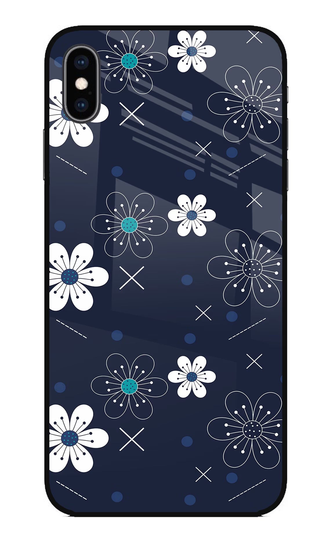 Flowers iPhone XS Max Glass Case Back Cover by Casekaro