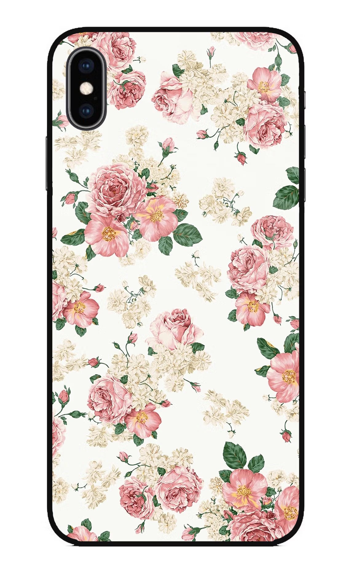 Flowers iPhone XS Max Glass Case Back Cover by Casekaro