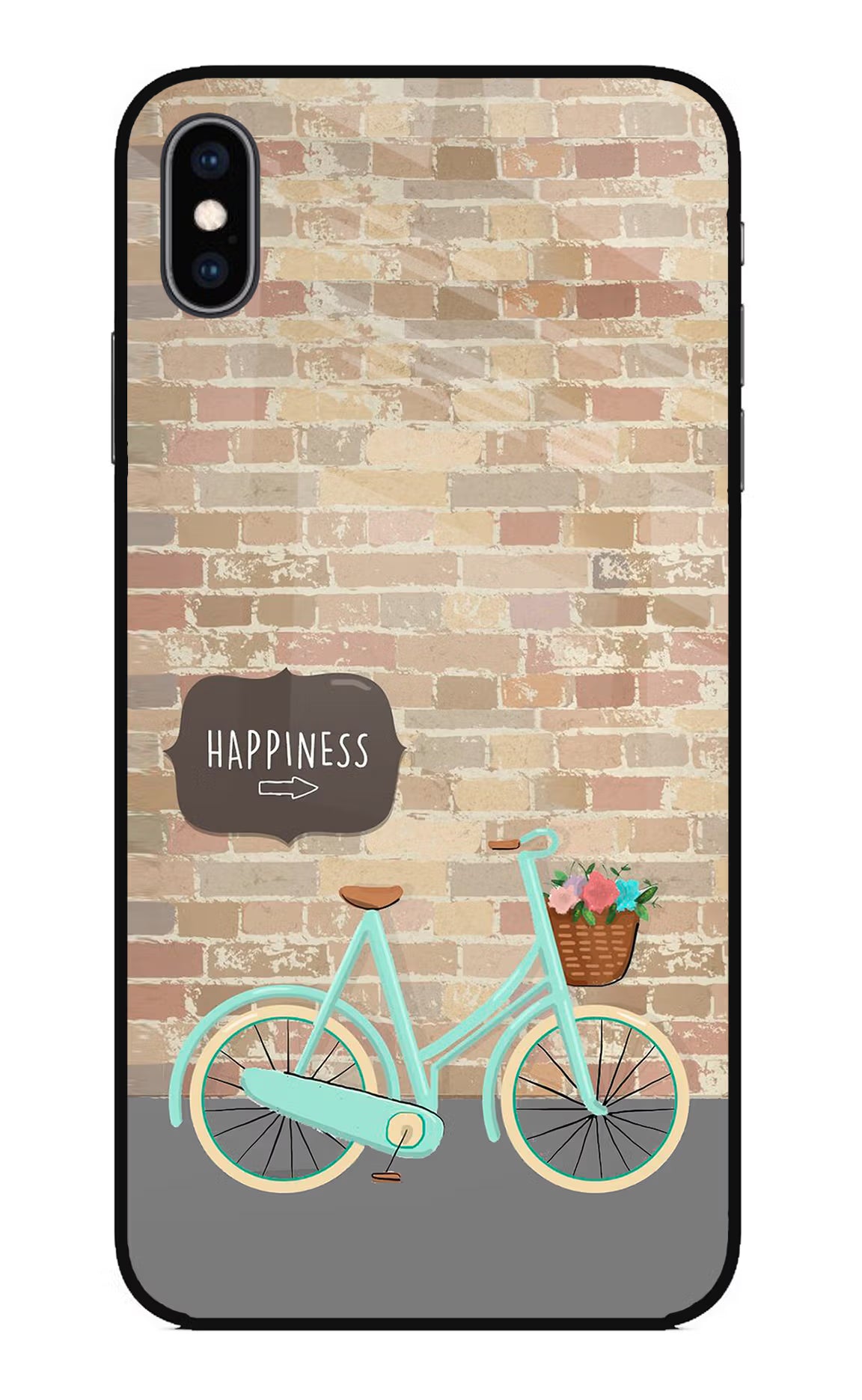 Happiness Artwork iPhone XS Max Glass Case Back Cover by Casekaro