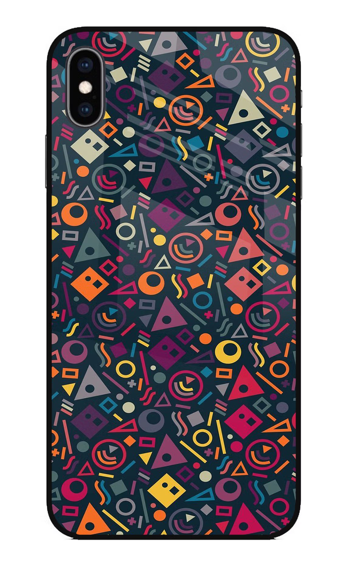Geometric Abstract iPhone XS Max Glass Case Back Cover by Casekaro