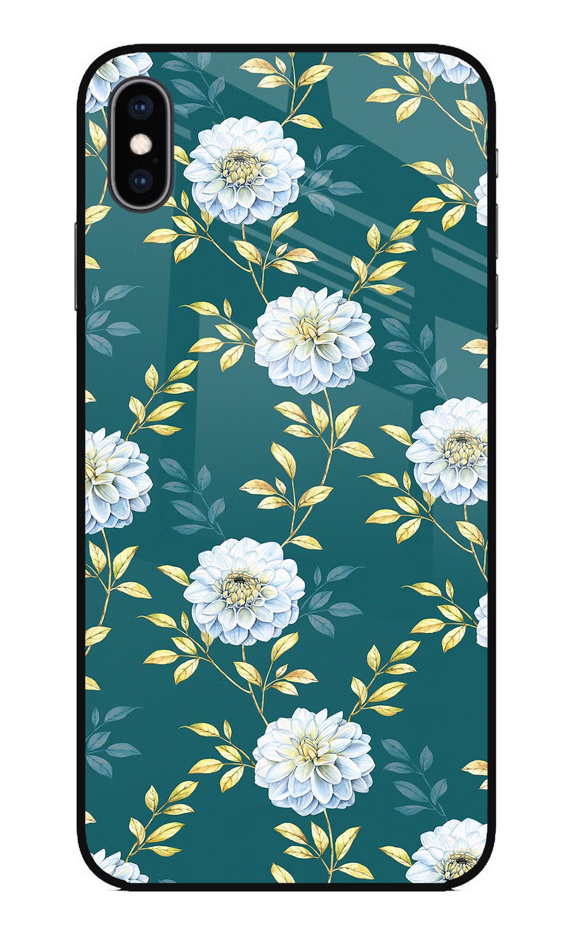 Flowers iPhone XS Max Glass Case Back Cover by Casekaro