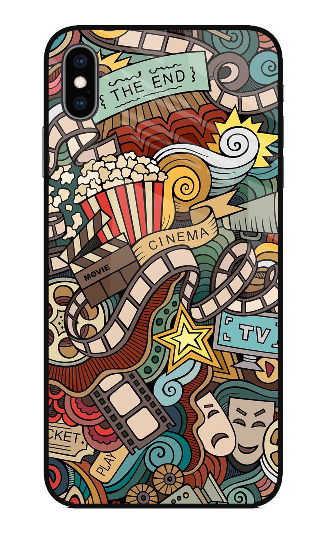 Cinema Abstract iPhone XS Max Glass Case Back Cover by Casekaro