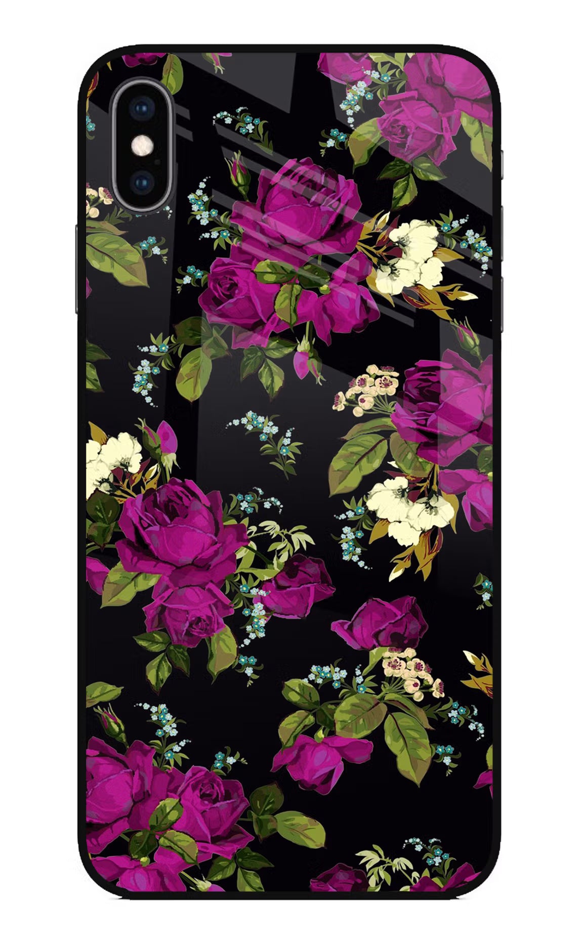 Flowers iPhone XS Max Glass Case Back Cover by Casekaro