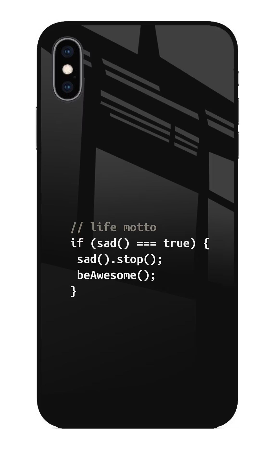 Life Motto Code iPhone XS Max Glass Case Back Cover by Casekaro