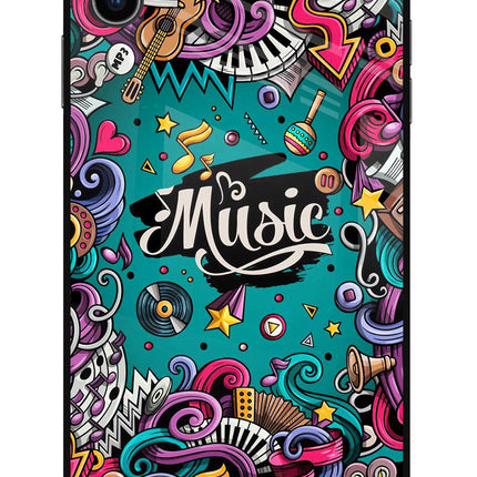 Music Graffiti iPhone XS Max Glass Case