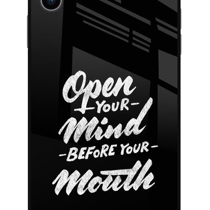 Open Your Mind Before Your Mouth iPhone XS Max Glass Case Back Cover by Casekaro