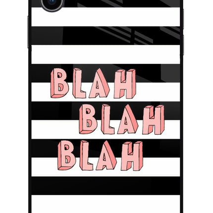 Blah Blah Blah iPhone XS Max Glass Case Back Cover by Casekaro