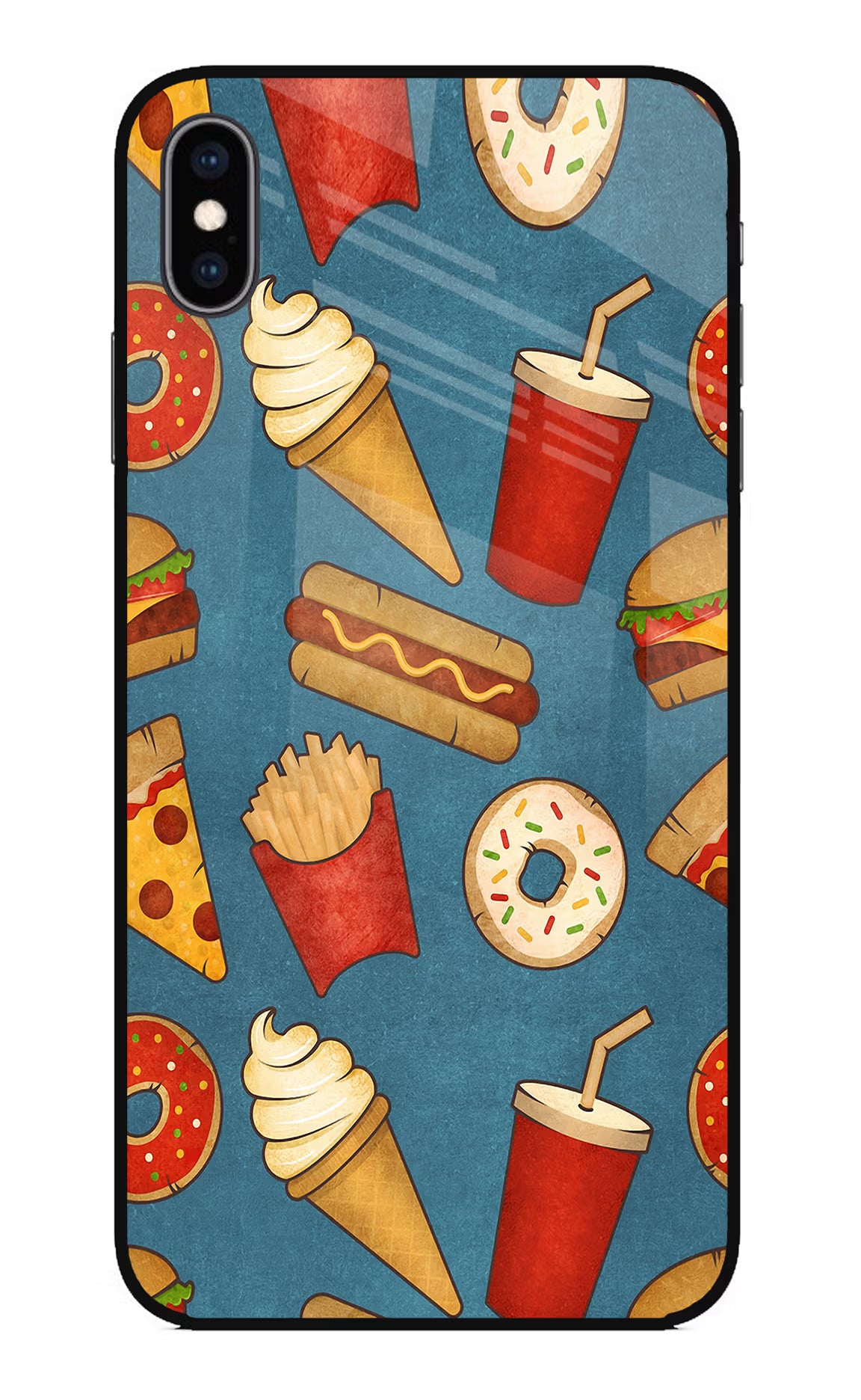 Foodie iPhone XS Max Glass Case Back Cover by Casekaro