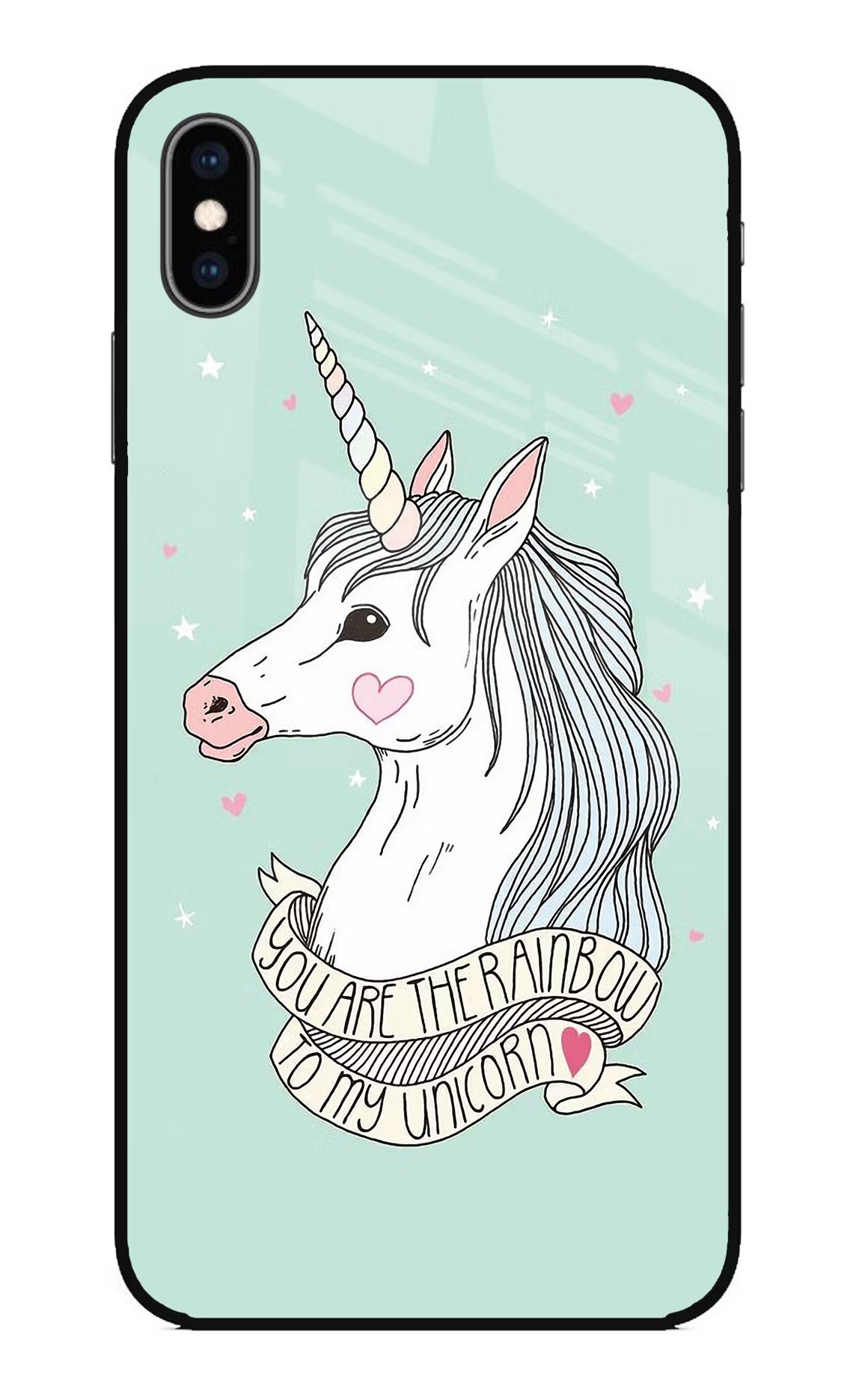 Unicorn Wallpaper iPhone XS Max Glass Case Back Cover by Casekaro
