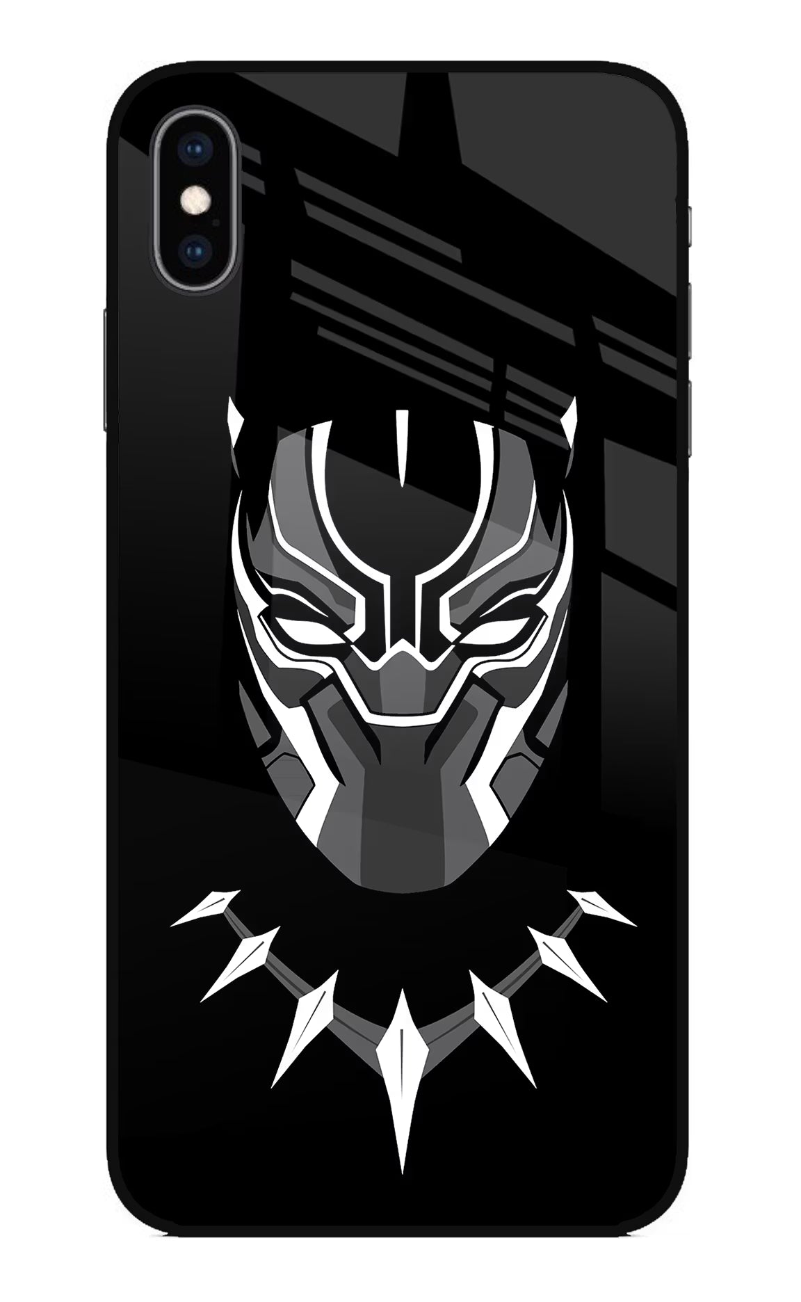 Black Panther iPhone XS Max Glass Case Back Cover by Casekaro