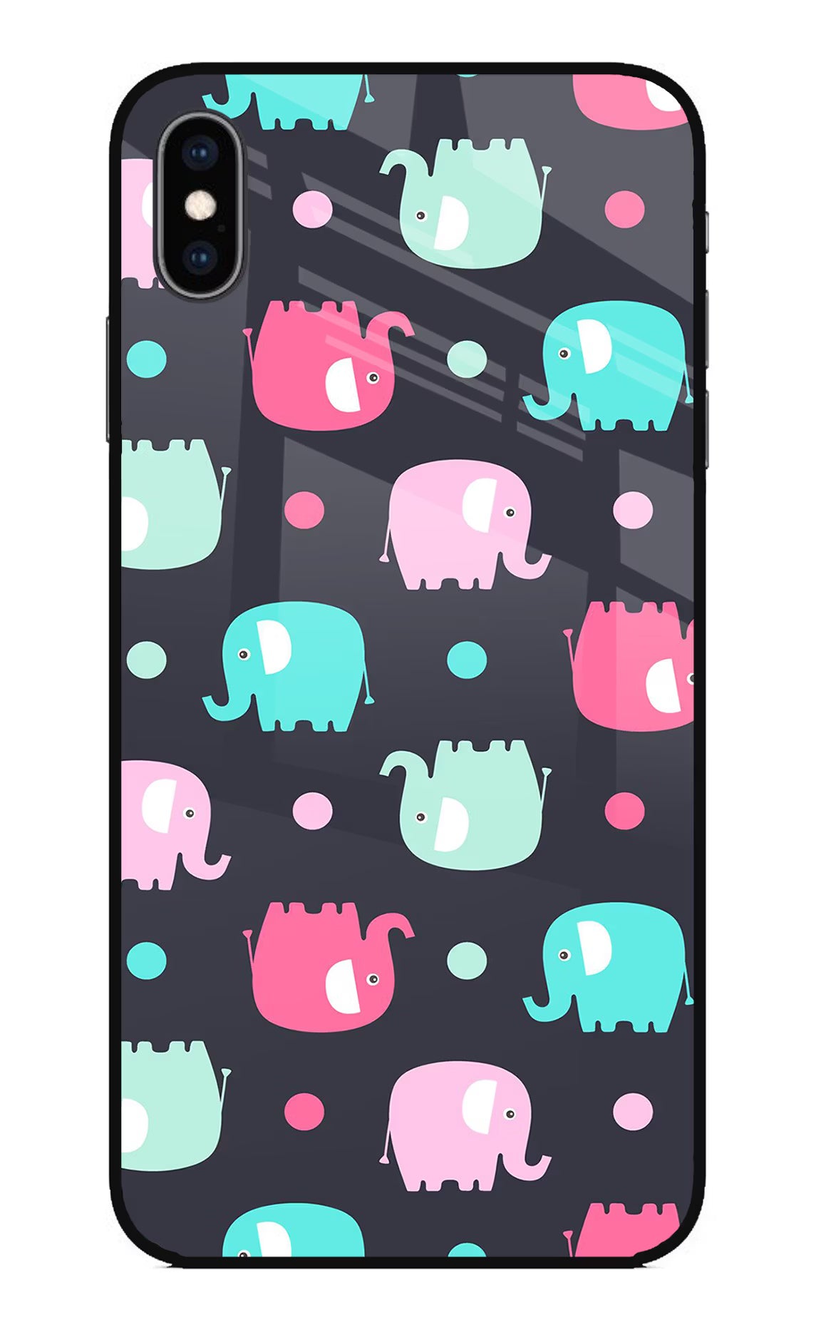 Elephants iPhone XS Max Glass Case Back Cover by Casekaro