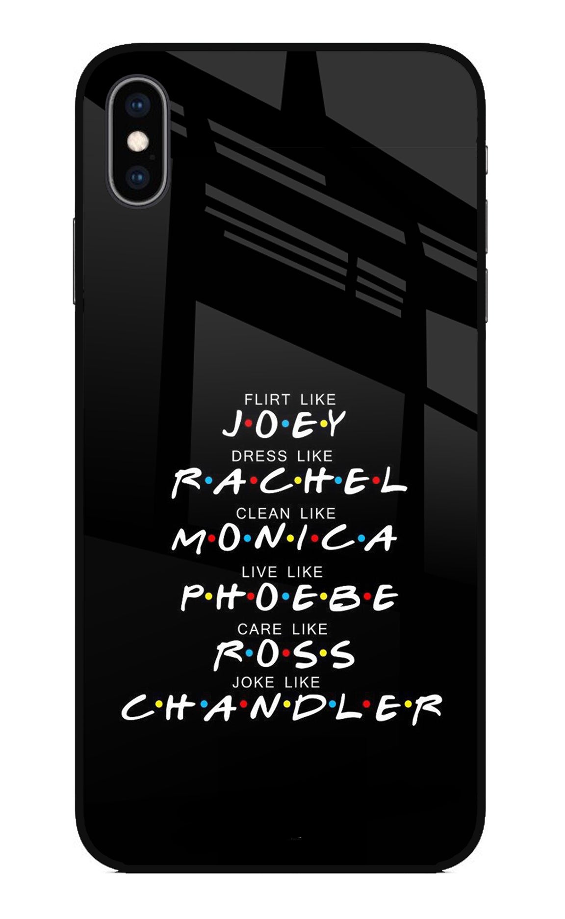 FRIENDS Character iPhone XS Max Glass Case