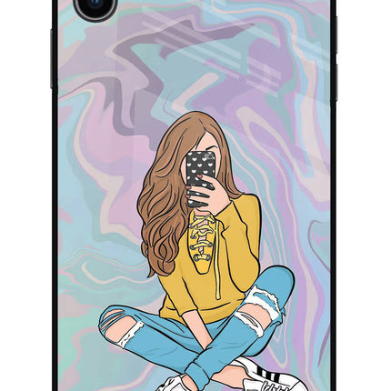 Selfie Girl iPhone XS Max Glass Case